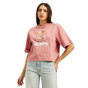 Levi's Women Cotton Relaxed Fit Typographic Print Boxy T-Shirt